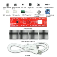 LED Music Spectrum Pickup DIY Making Kit Voice Activated Clock Flashing Soldering DlY Electronic Kit Car Atmosphere Lamp - Image 2