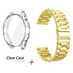 Premium Metal Bracelet with Strap and Screen Protector - Galaxy Watch 6 40mm (Gold - Clean)