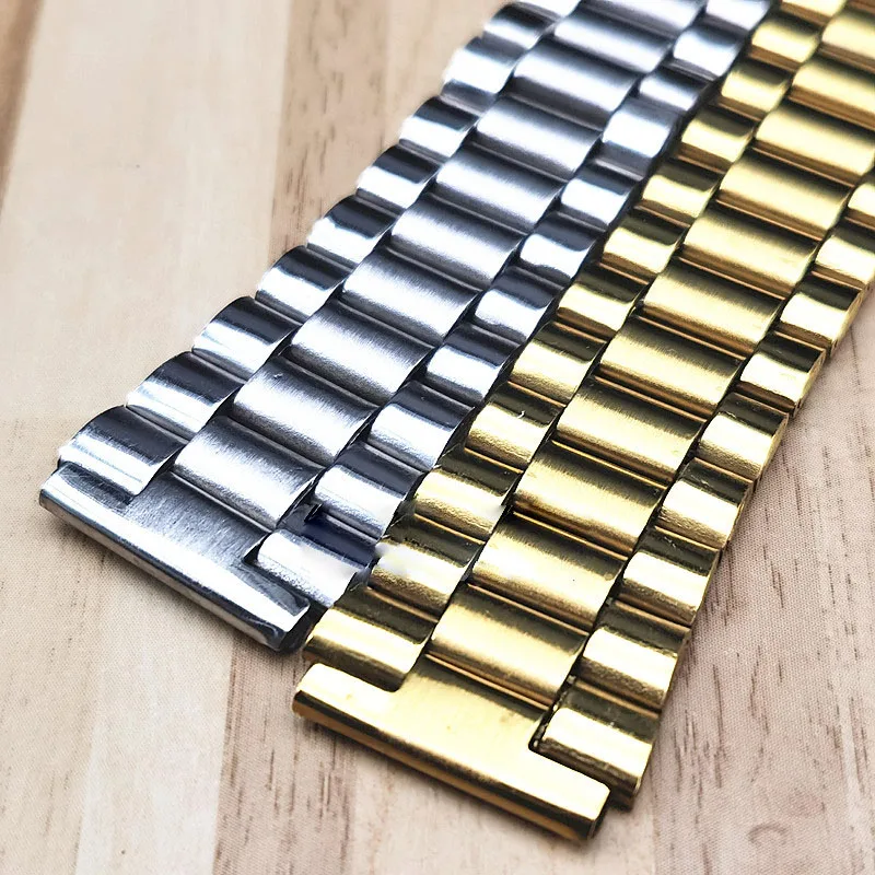 Stainless Steel Universal Watch Band Bracelet - Solid Folding Buckle