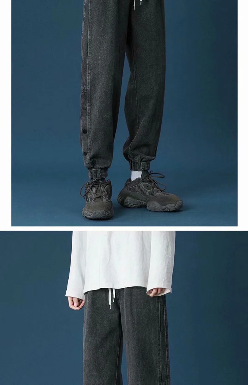 harem joggers Spring Baggy Jeans Men Black Blue Stretch Cotton Denim Joggers Cargo Pants Casual Loose Harem Jean Trousers 2022 black harem trousers