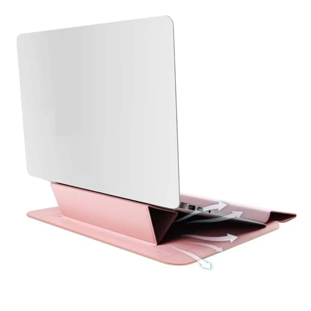 Enhanced Laptop Sleeve and Accessory Organizer with Foldable Stand & Wrist Rest Pad