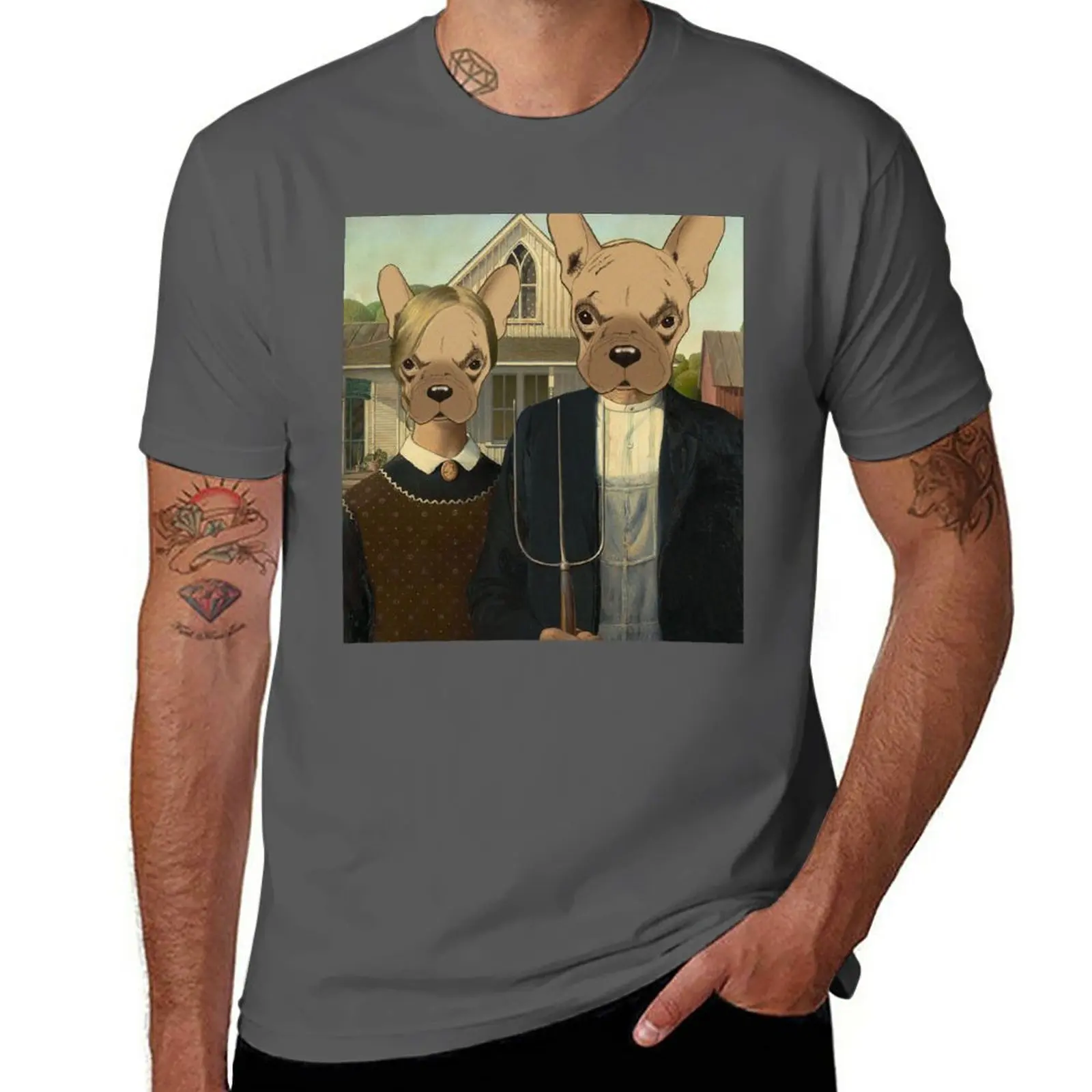 

New The American Frenchies T-Shirt Oversized t-shirt t-shirts man boys white t shirts Men's t shirts