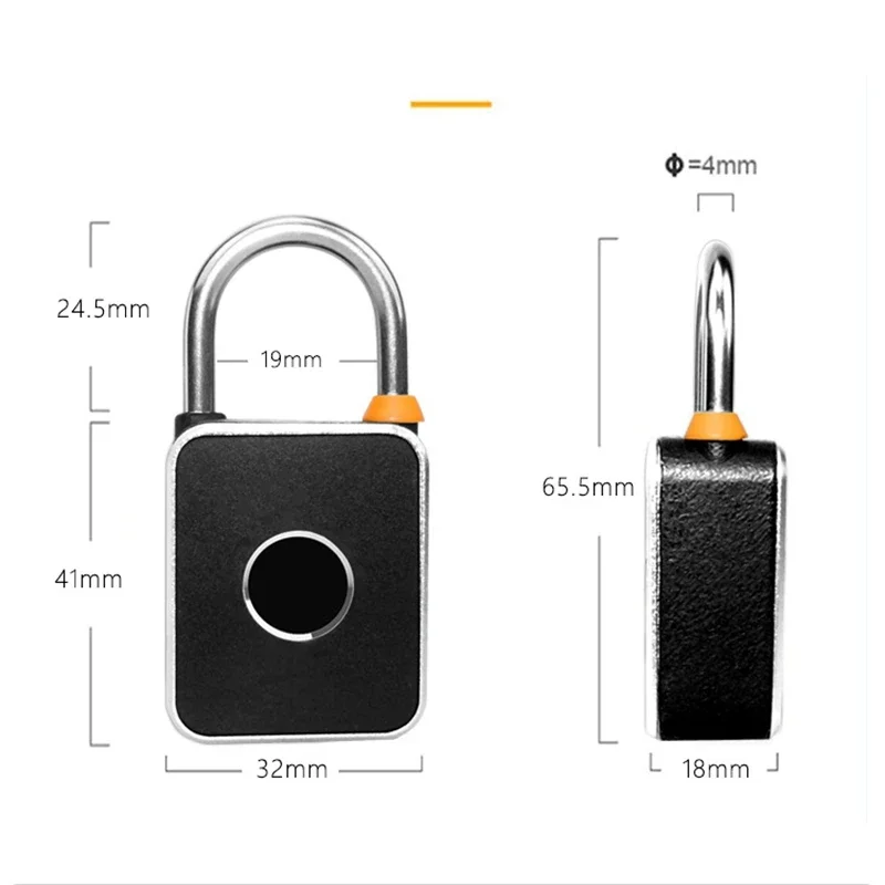Tuya APP Fingerprint Padlock Bluetooth Padlock Mini Portable Biometric USB Charging For Locker Luggage Gym