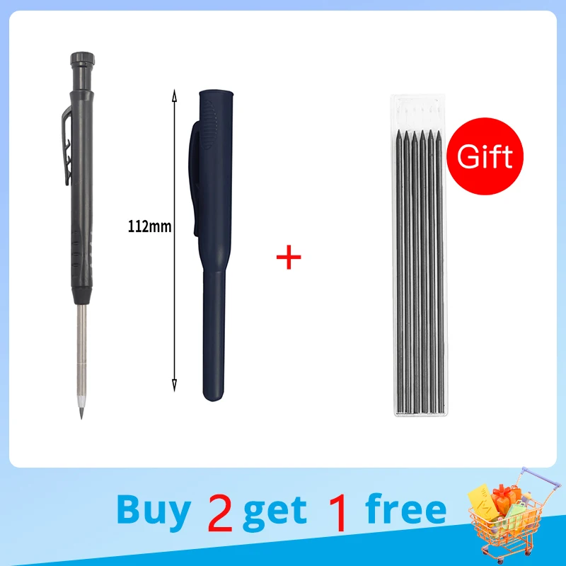 

Solid Carpenter Mechanical Pencil For Construction Woodworking Long Head Carpenter Pencil With Sharpener Stationery Supplies