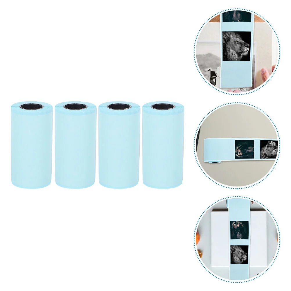 

4 Rolls Sticker Label Stickers Thermal Mini Printer Paper Heat Sensitive Labels for