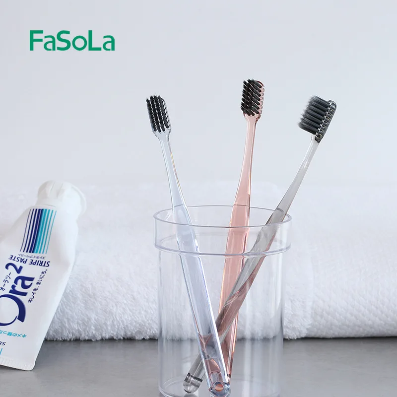 

Youpin 3pcs/lot Massaging Soft Bristle Toothbrush Small Oval Brush Head Fine Tooth Cleaning Elastic Toothbrush
