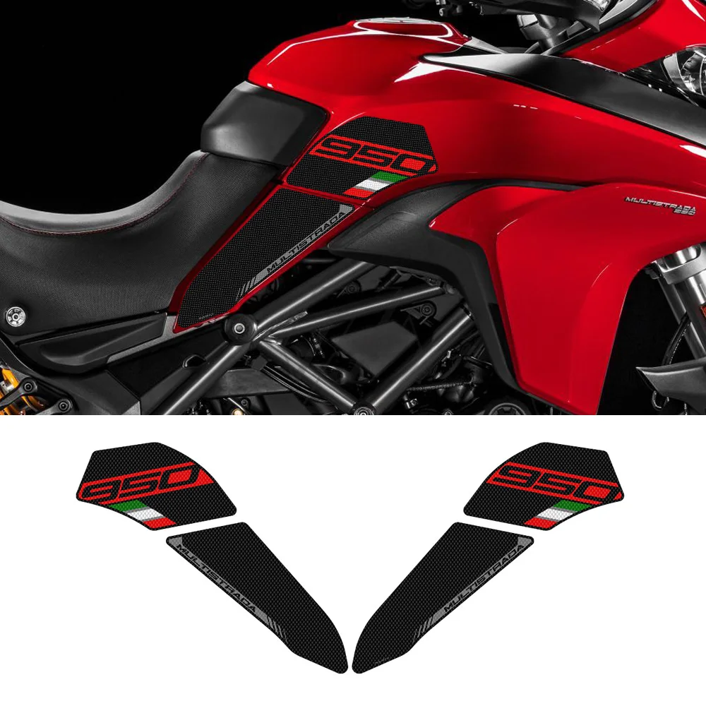 Motorcycle Tank Pad Protector Sticker Decal Gas Knee Grip Tank Traction Pad Side For Ducati Multistrada 950 950S 2019-2022