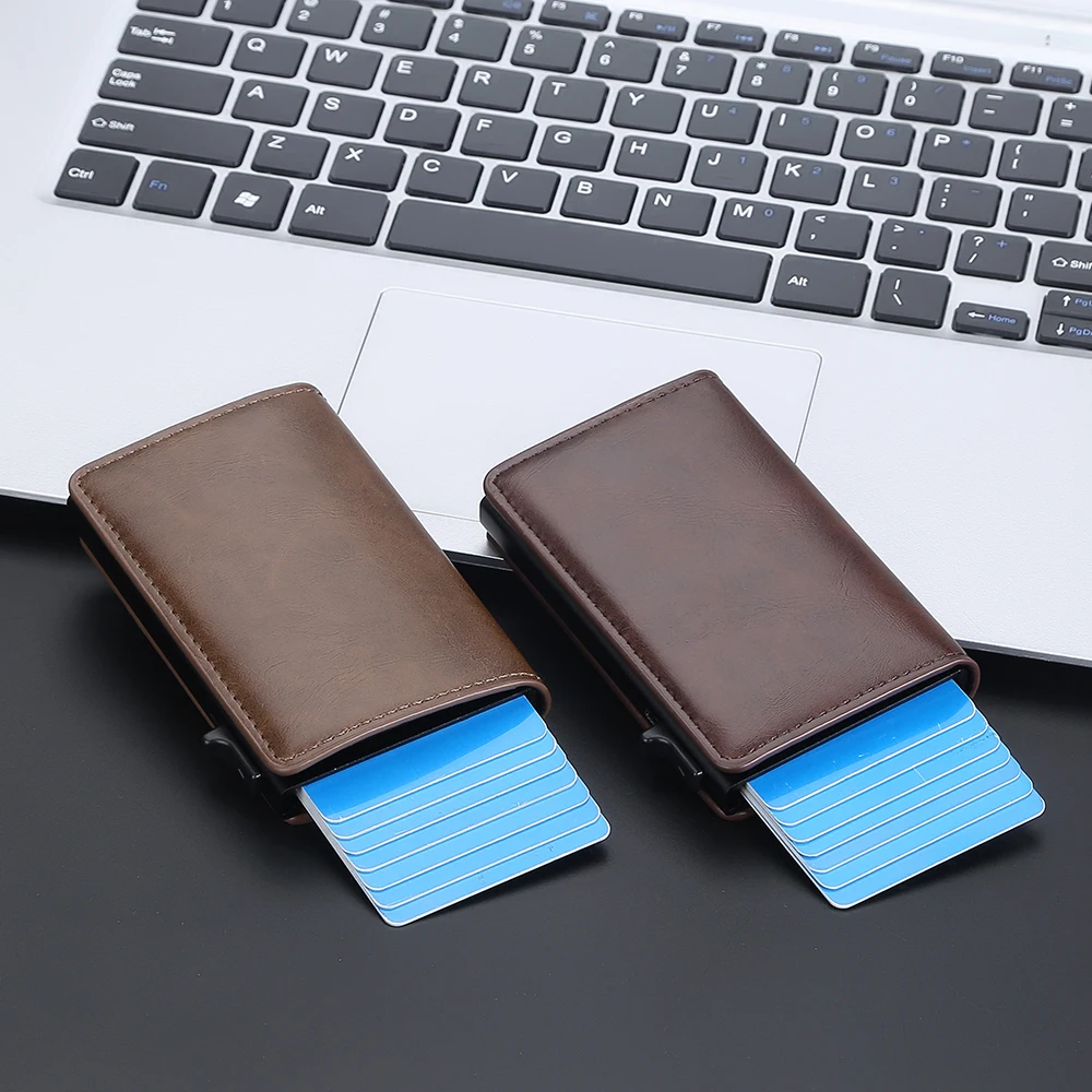 Neue RFID Mini Männer Karte Brieftaschen Name Angepasst Einfache Kurze Männliche Geldbörsen Hohe Qualität Karte Halter Schlanke männer Brieftasche – Detail 12