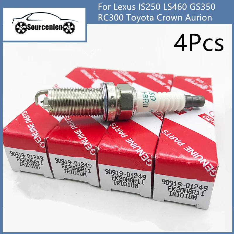 4Pcs 90919 01249 K20HBR 11 Dual Iridium Spark Plug For Lexus IS250