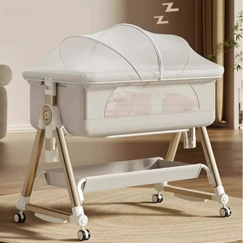 Baby 8-in-1 Convertible Smart Nursery Bed with Removable Changing Table, Rocking Mode & Foldable Travel Design 1