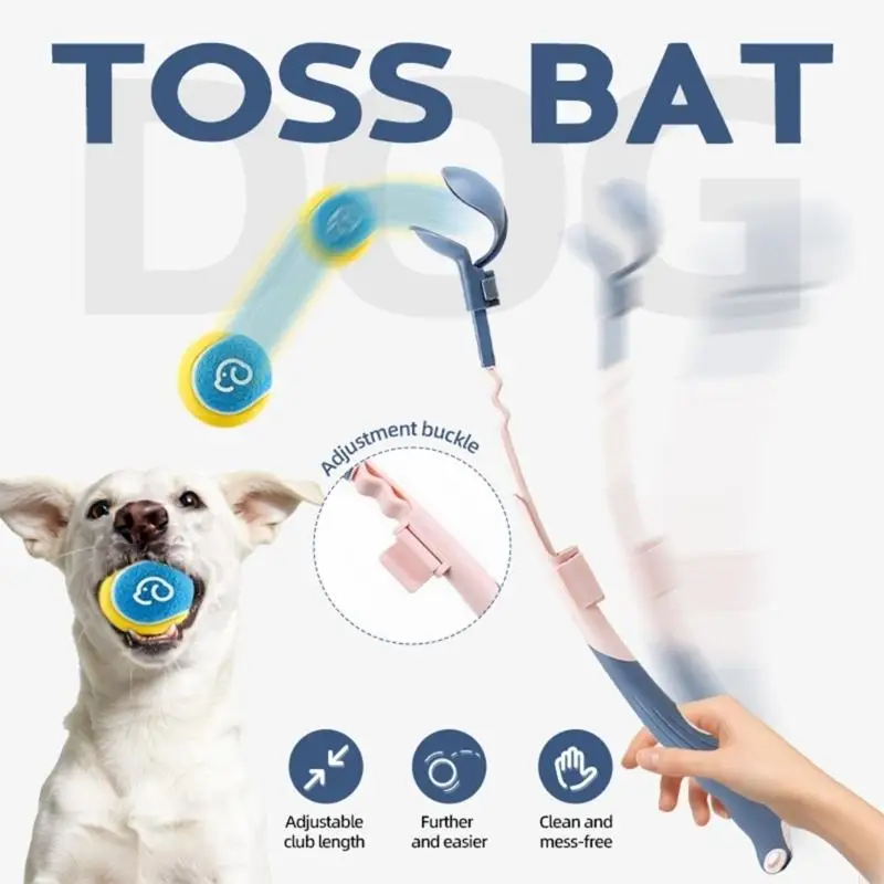 Verstellbarer Hundeball-Werfer zum Apportieren mit ausziehbarem Schläger für Interaktionsspiele und Outdoor-Spaß beim B03E – Detail 7