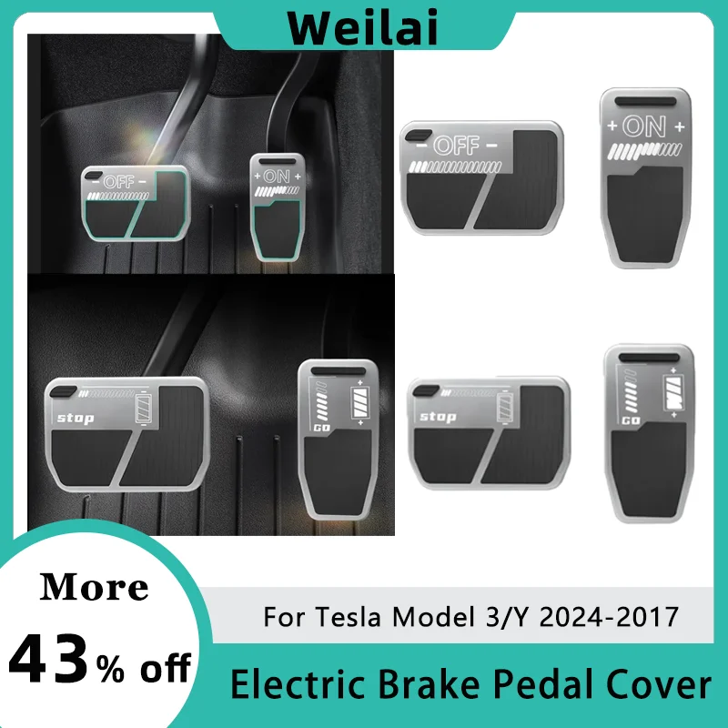 

Tesla Model 3 Highland Brake Pedal Pads Covers For Model Y 2024 Set Alloy Silcone Non-Slip Brake Accelerator Pedals Accessories