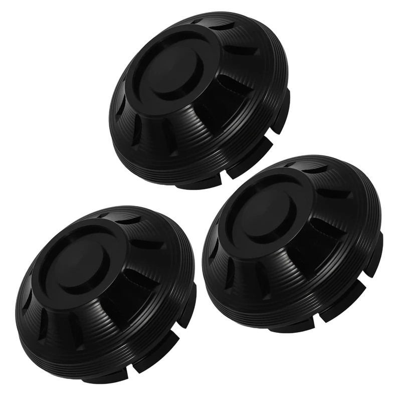 3X Motorcycle Hubcaps Wheel Side Covers Cnc Aluminum For Vespa Gts Gtv Sprint Primavera Lx S 150 250 300(Black)