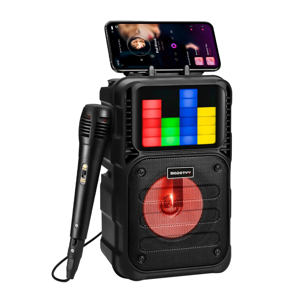 Long Standby Karaoke Speaker USB/microSD, Bluetooth, Microphone, DJ, Hi-Fi, RGB Lights, and Partybox Altavez Speaker