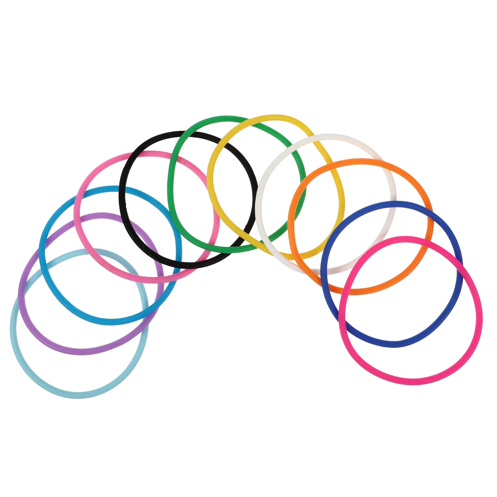 

10 Pcs Silicone Bracelet Slap Bracelets for Kids Wrist Strap Colored Wristbands Jelly 80's Rubber Girl Child