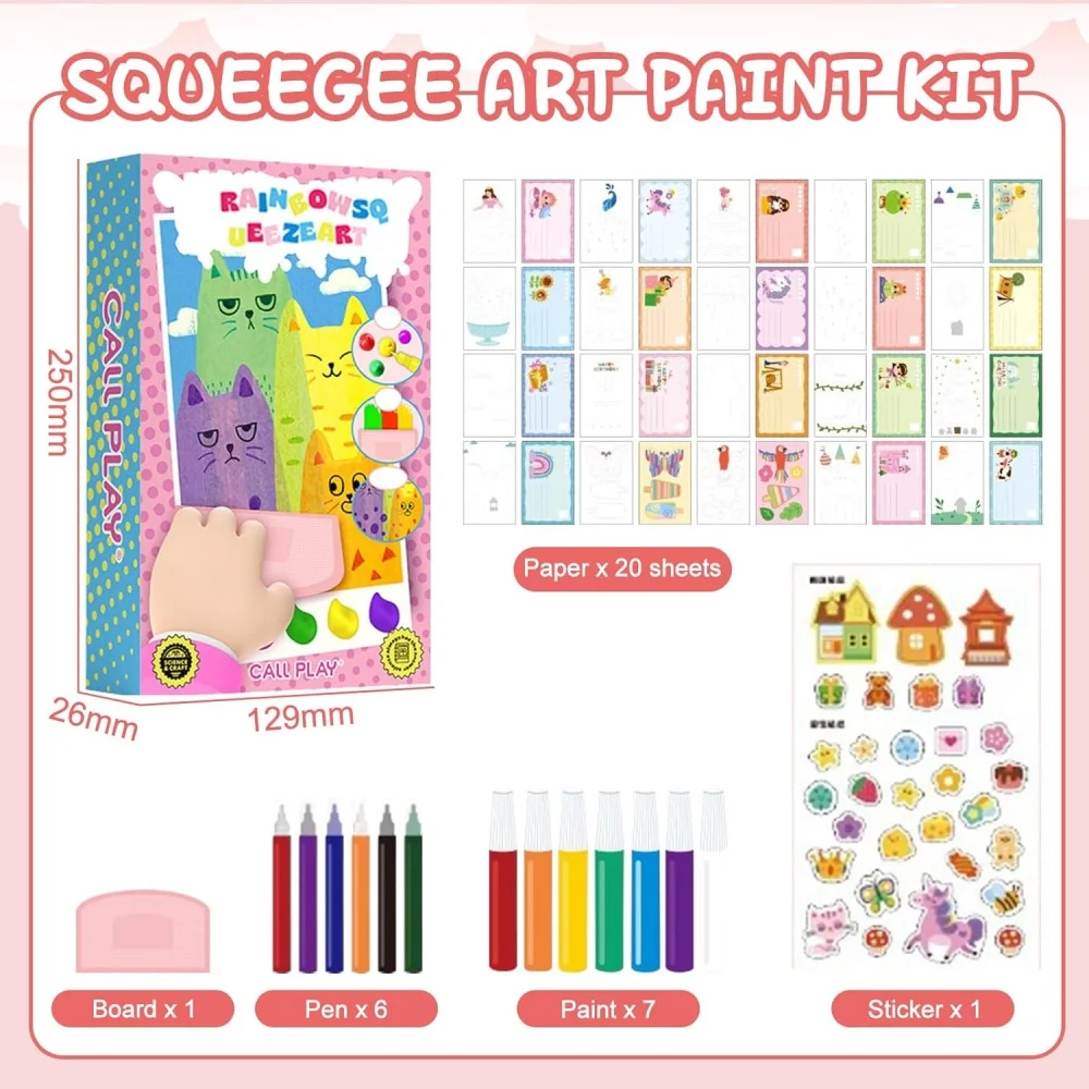 Rainbow Magic Scratch Art Set, 20 Premium-Kratzpapierbögen mit 7-Farben-Werkzeugen, kreatives Weihnachtsgeschenk, mit Aufklebern – Detail 3