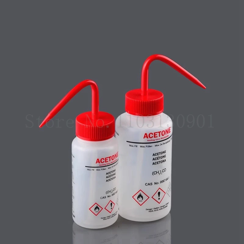 Safe Wash Bottle with Label Acetone Methanol Ethanol Laboratory Cleaning Bottle 1pc 250ml 500ml