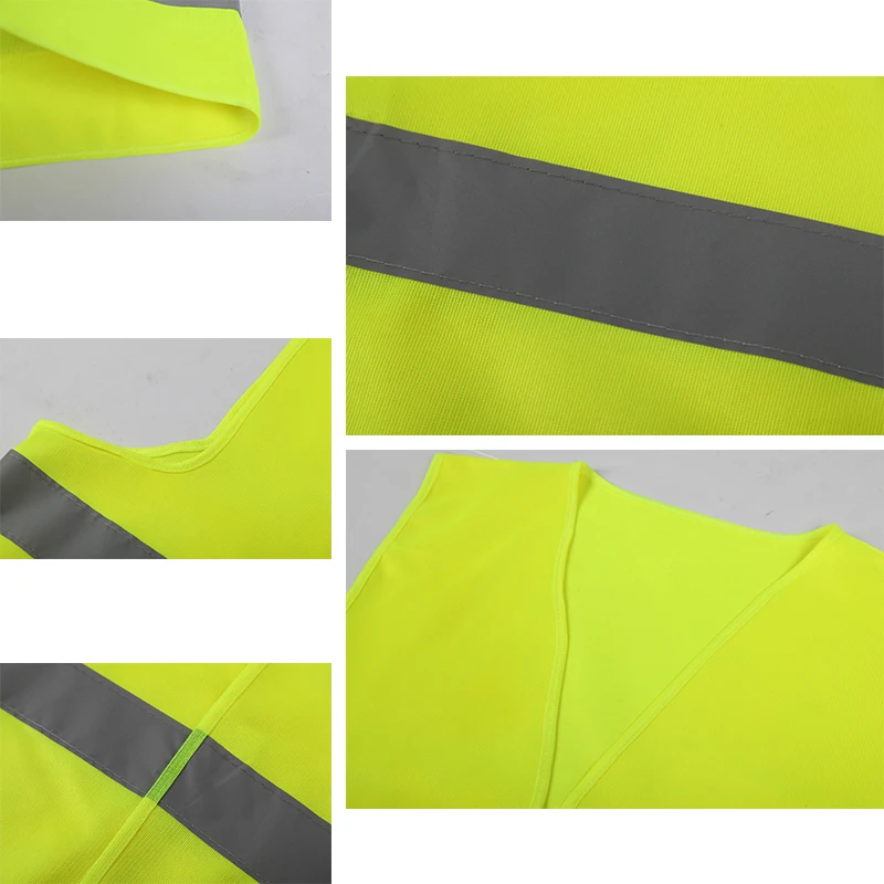 Neon Security Safety Vest High Visibility Reflective Stripes Orange & Yellow