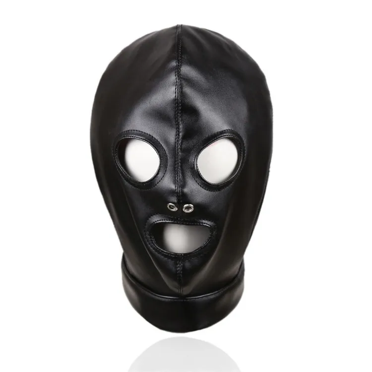 

Fetish Sex Mask Bdsm Bondage Sexy Headgear Open Eye Blindfold Leather Restraint Hood Mask Adult Games Sex Toys for Couples