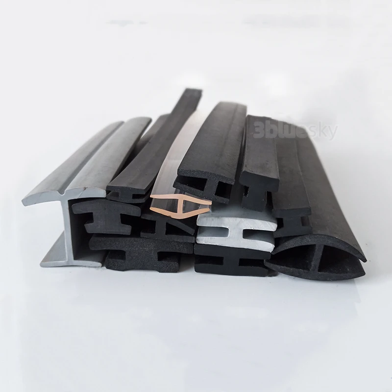 Sealing Strip Rubber Seal Strip Edge Banding Strip H Shape Rubber Sealing Strip Edge Banding Encloser Shield for Frameless Glass Metal Panel Board Seals Black