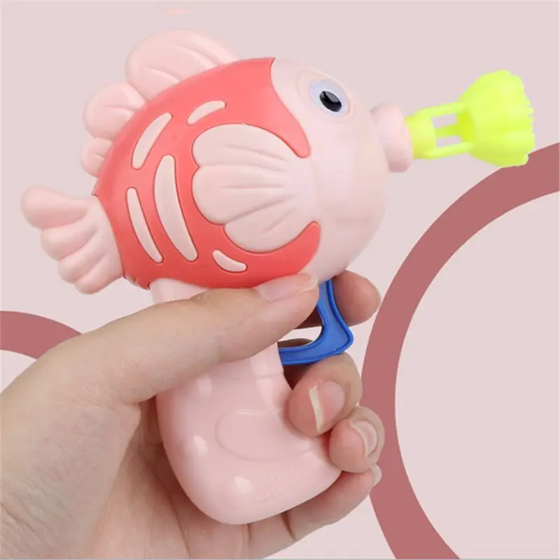Cute Fish Shape Soap Water Bubble Gun Kids Toys Fun Bubble Blower Machine For Children Manual Gun Blower Outdoor Sport Toy 4