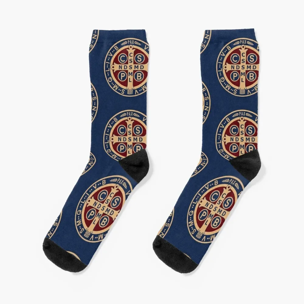 Saint Benedict Medal Socks christmas gift funny gift Thermal man winter Mens Socks Women's saint george and the dragon socks summer hiphop