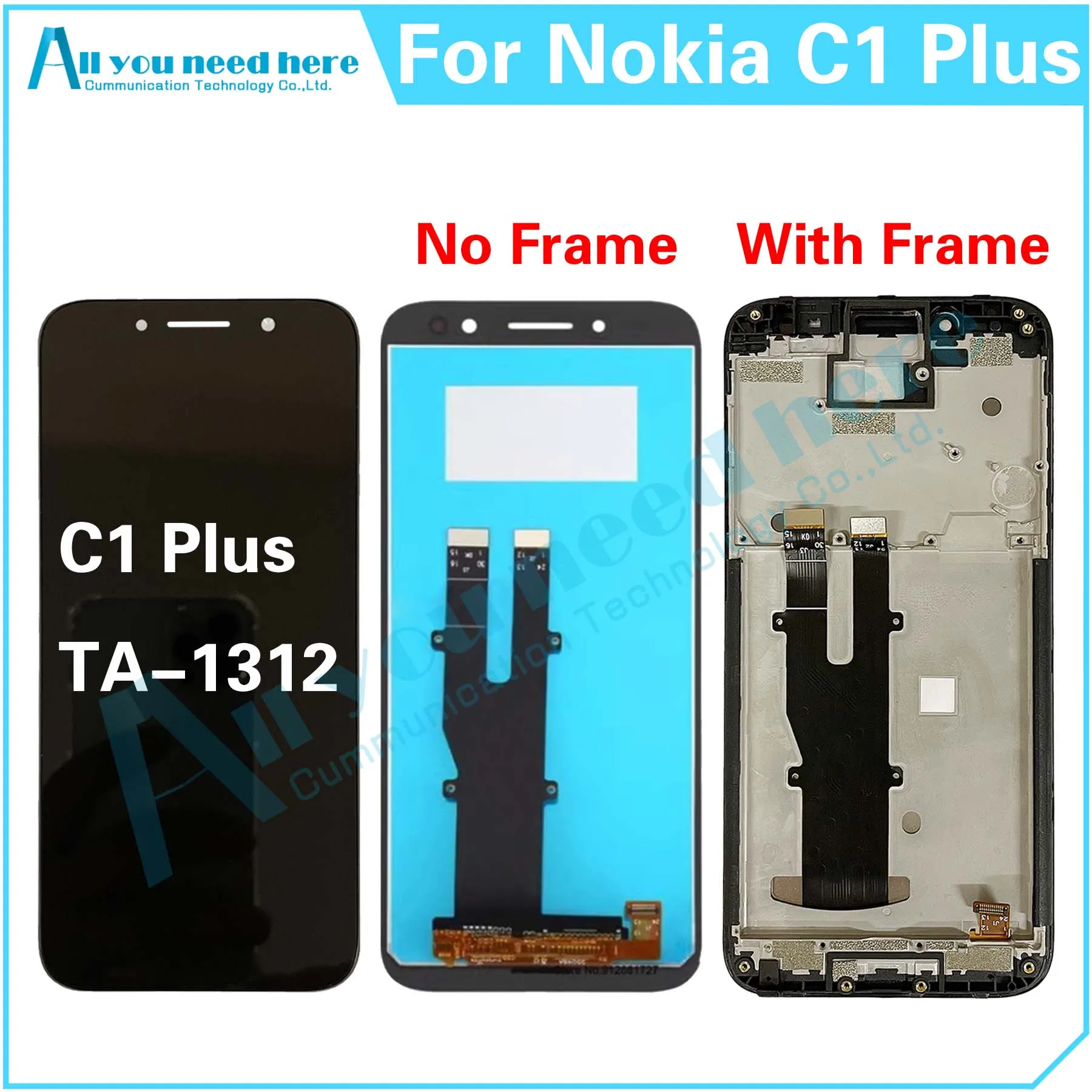 

100% Test For Nokia C1 Plus C1Plus TA-1312 LCD Display Touch Screen Digitizer Assembly Repair Parts Replacement