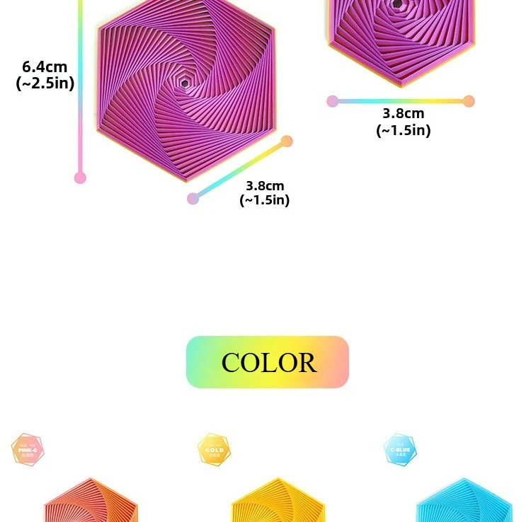 3D Printed Fractal Fidget Hexagon 7cm Portable Playing Sensory Anti-stress Toy Desktop Ornament Kid Toy Visual Gifts Mystery Box