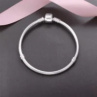 Bijoux fins originaux faits à la main, Bracelet à breloques en argent Sterling 925, doux et lisse, en os de serpent, pour femmes 3