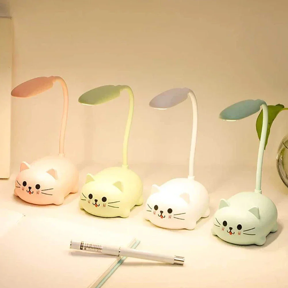 Cute Pet Pig Mini Night Light USB Charging Folding LED Small Table Lamp Student Learning Eye Protection Book Lamps Bedside Decor 2