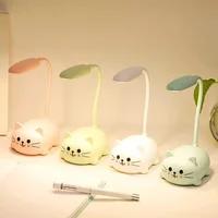 Cute Pet Pig Mini Night Light USB Charging Folding LED Small Table Lamp Student Learning Eye Protection Book Lamps Bedside Decor 2