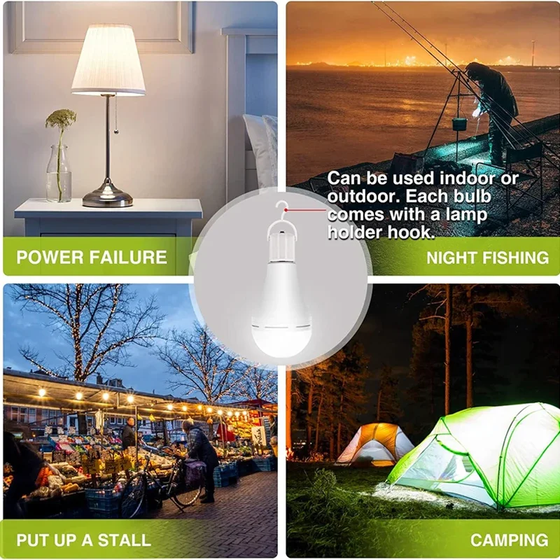 LED Emergency Light 1/3 Pcs Rechargeable Outdoor Waterproof Portable Hanging Night Light Adjustable Camping Fishing Garden