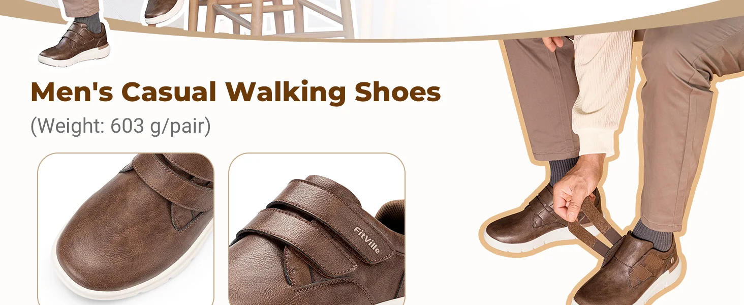 Scarpe in pelle da uomo per piedi larghi comode sneaker casual_voghion.com