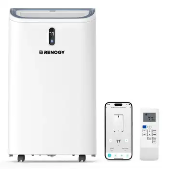 Renogy 14,000 BTU Portable Air Conditioners with Smart WiFi Enabled, Cooling, Dehumidifier, Fan & Sleep Modes 4-in-1 Portable AC 1