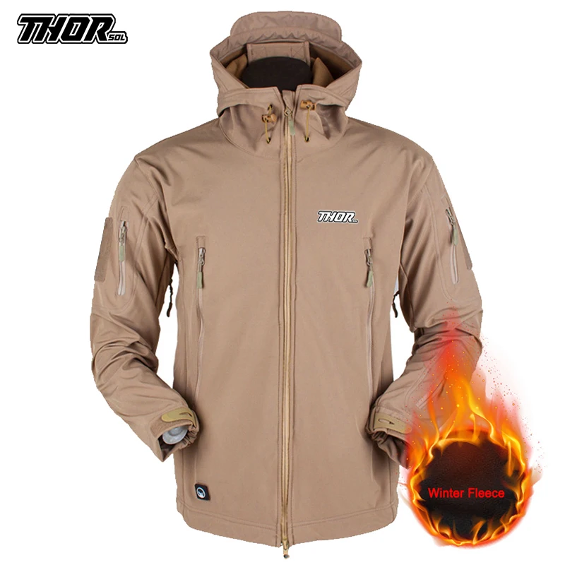 Men THORSOL Cycling Mountain Bike Soft Shell Jacket Thermal Fleece Road MTB Windbreaker Bicycle Clothing Ciclismo Ropa De Hombre