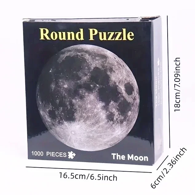 Adult Round Puzzle Moon Challenge Games Learning Educational Puzzle Moon Space Flat Puzzles 1000 Pieces