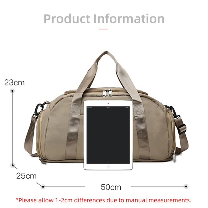 Fashion Gym Sports Yoga Bag Oxford Solid Color Waterproof Shoes Compartment Dry Wet Separation Travel Swimming Fitness Handbag