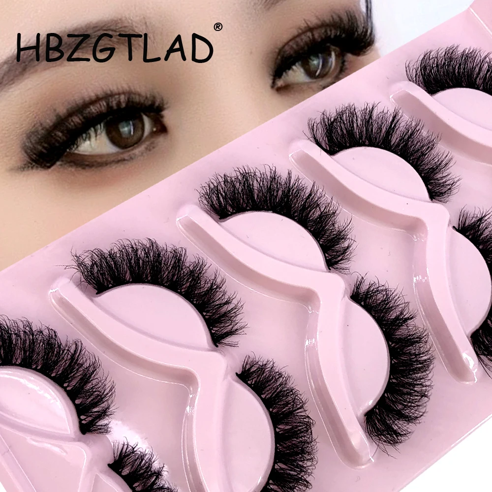HBZGTLAD Neue Katzenaugen-Wimpern 5 Paar 3D Faux Mink Wimpern Geflügelte Flauschige Kunstwimpern Weiche Natürliche Lange Vollstreifen-Wimpern