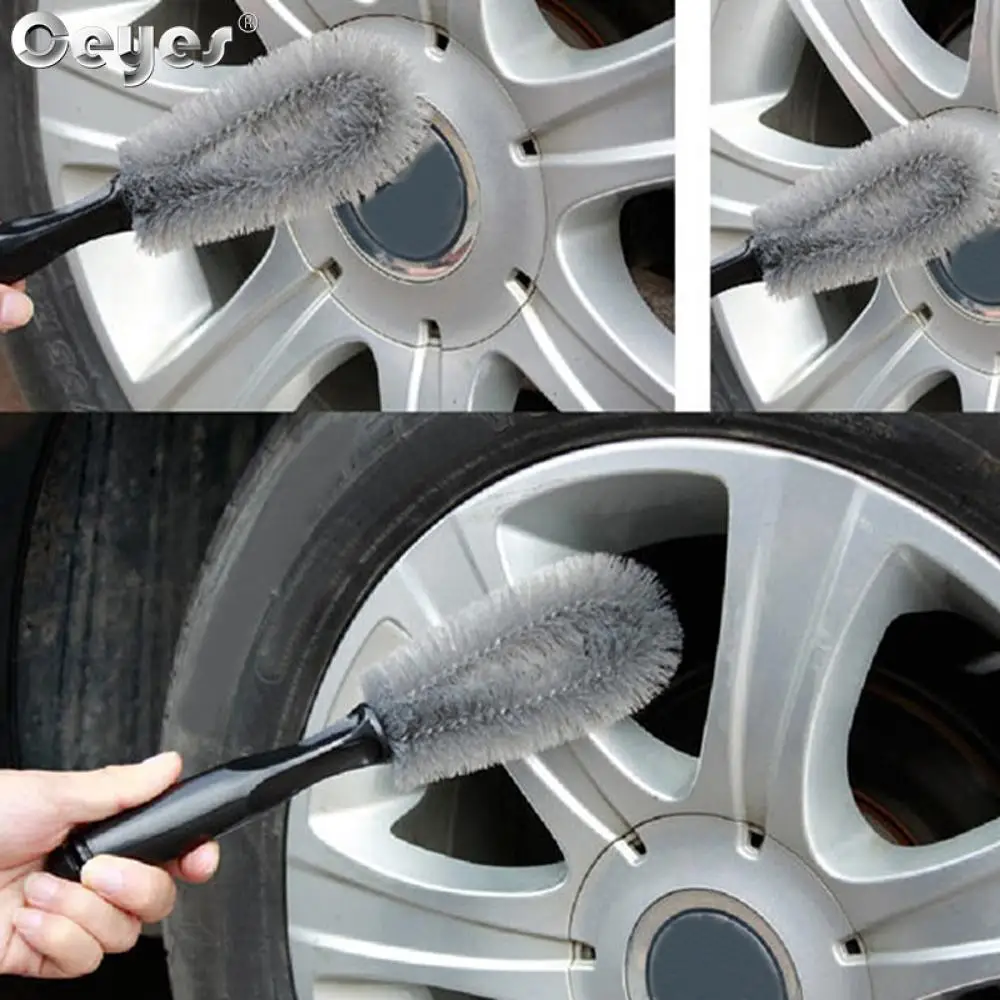 Ceyes Car Wheel Brush Tire Cleaning Brushes Tools Car Rim Scrubber Cleaner Duster Handle Motorcycle Truck Wheels Detailing Brush wheel cleaning brush wheel brush wheel tire cleaning brush