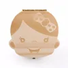 Baby Wood Tooth Box Organizer Milk Teeth Storage Language Spain English Collect Teeth Umbilica Save Gifts Baby Tooth Box 1