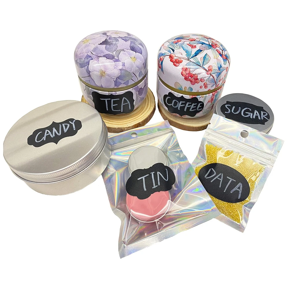 Description Picture 5 of item20Pcs Waterproof Chalkboard Spice Jam Jar Bottle Tags Blackboard Label Marker Pen Labels Stickers, Reusable Label For Storage