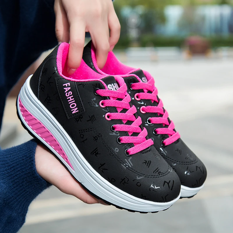 Women's chunky sneakers shoes with mixed colors and thick sole platform bottoms Outlet