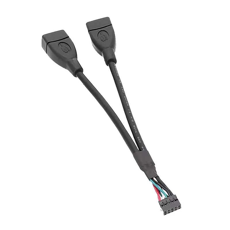 SATA To USB Cable Dupont 2.0mm Mini 9Pin 10Pin Motherboard Female Header To Dual USB Female Adapter Cable for Industrial Computer Motherboard