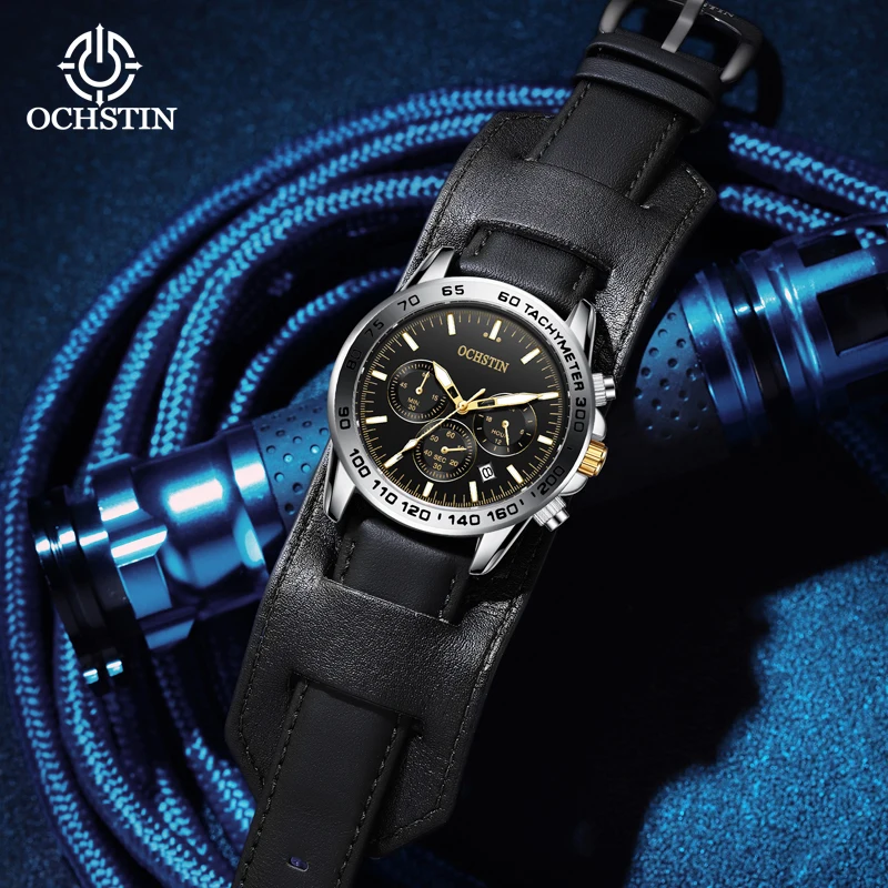 OCHSTIN New 2024 Fashion Hundred Craftsman Series Men's Watches Multifunction Quartz Movement Men's Quartz Watches