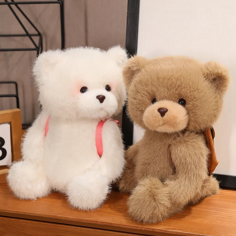배낭 포함 귀여운 테디 베어 봉제 인형, 동물 인형 장난감, 수면 베개, 어린이 생일 선물, 가정 장식