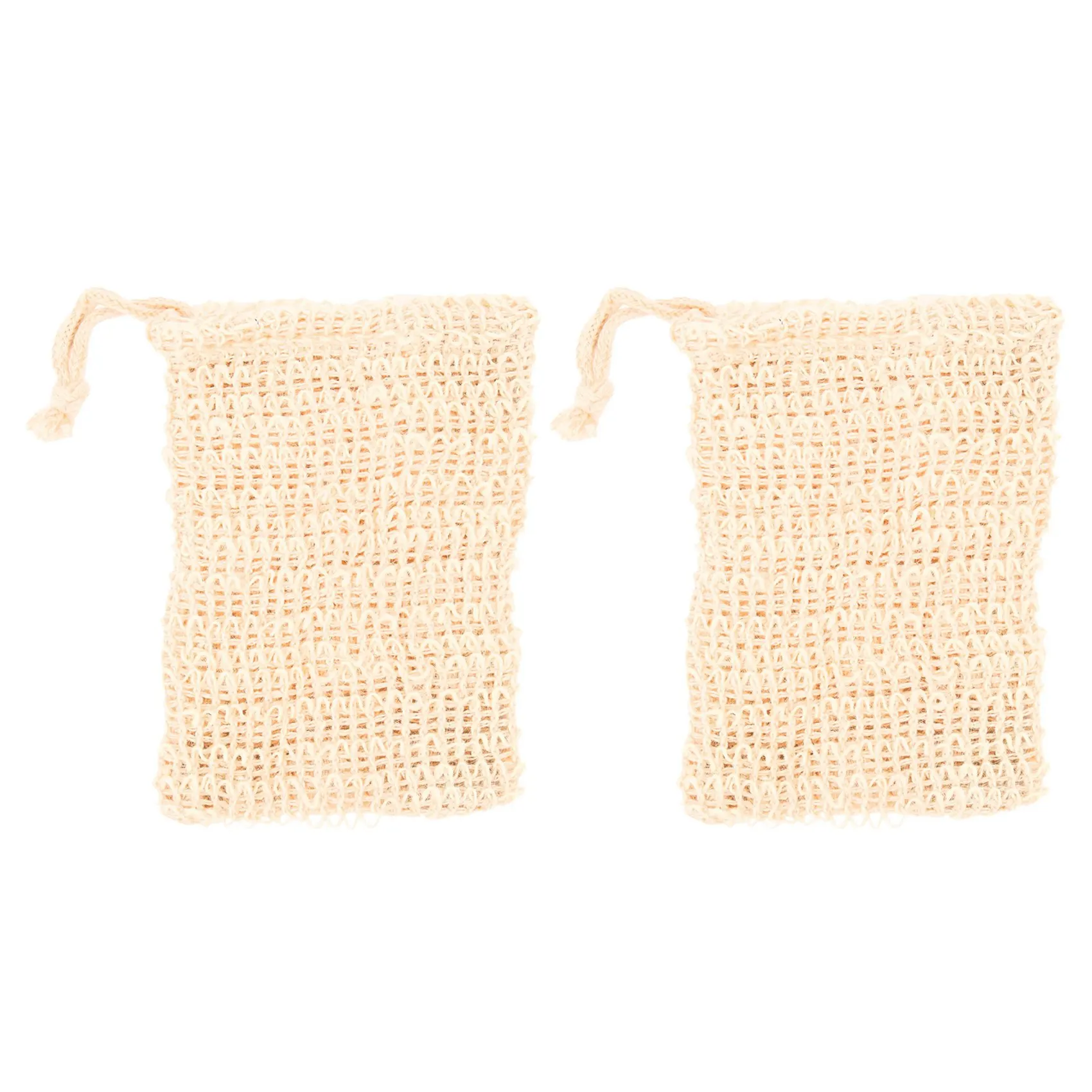 

Shower Bath Sisal Soap Bag Natural Sisal Soap Bag Exfoliating Soap Saver Pouch Holder 100Pcs