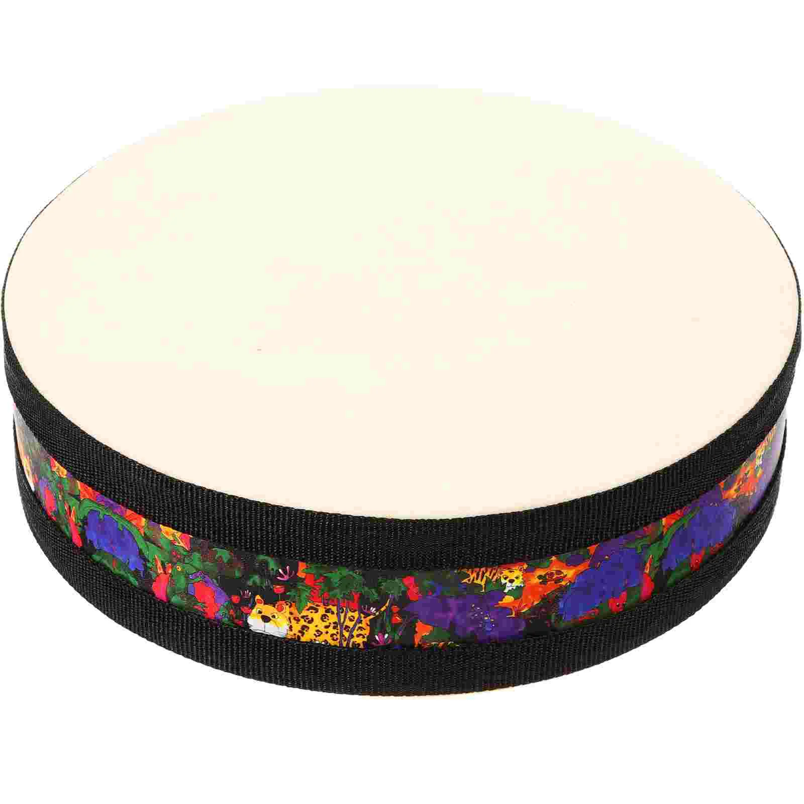 

Surf Drum Percussion Instruments Wave Round Wave Sounds Drumss Musical Sheepskin Wood for Beginner