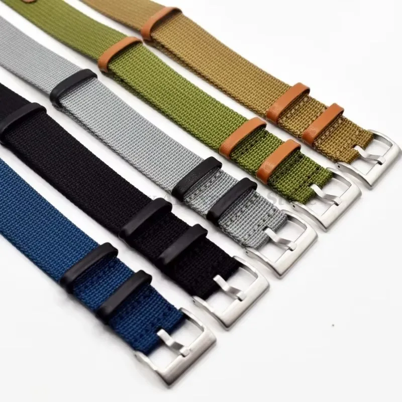 Premium Canvas & Leather Watch Strap - 20mm/22mm Adjustable Bracelet