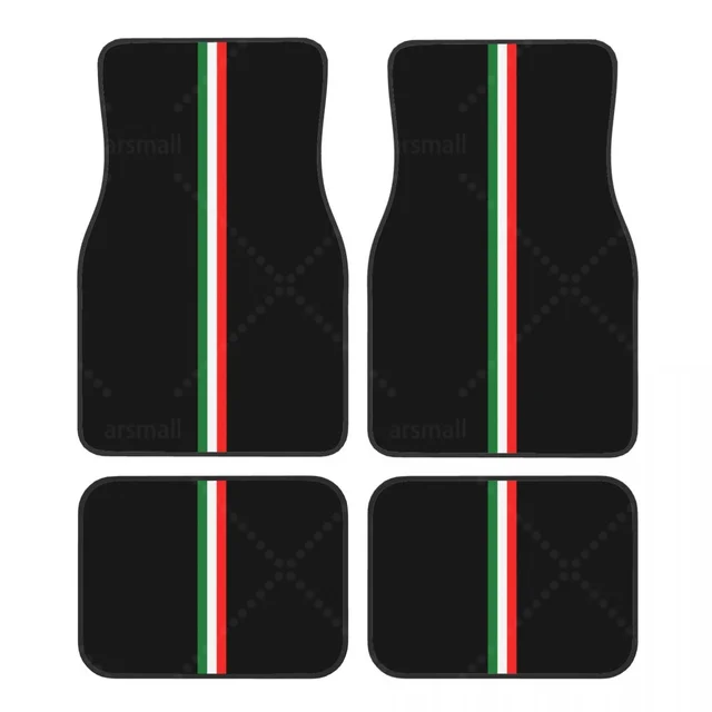 Italia Car Floor Mats Non-Slip Carpets Rugs Front & Rear Car Foot Mats Set of 4 Pieces Auto Accessories Decor 1