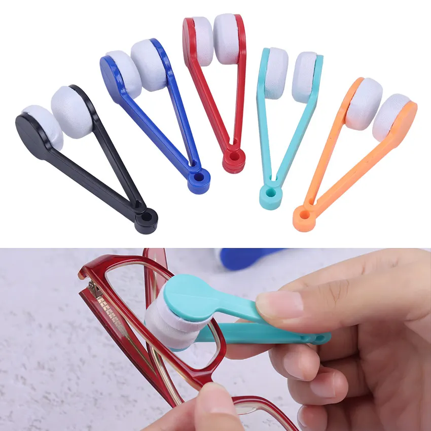 

2PCS Portable Multifunctional Glasses Cleaning Rub Eyeglass Sunglasses Microfiber Cleaner Brushes Spectacles Clips